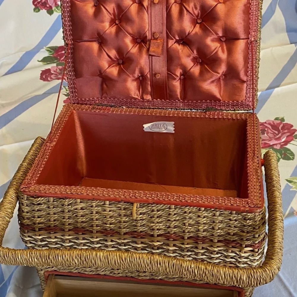 Antique Wicker Sewing Basket